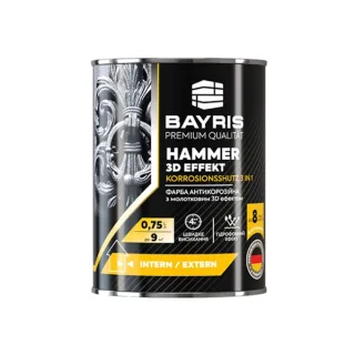 Молоткова емаль Hammer 3D Effekt (Антикорозійна 3 в 1) Bayris