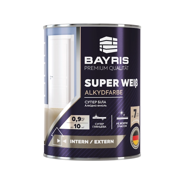 Алкідна емаль "SUPER WEIß" - Супер Біла (Універсальна, глянцева)