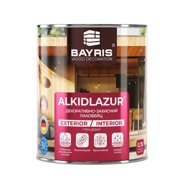 Лакобейц декоративно-захисний "АЛКІДЛАЗУР" Байріс