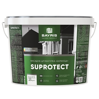Декоративна штукатурка для фасаду SUPROTECT - Баранець, TM Bayris. Силіконова (База A)