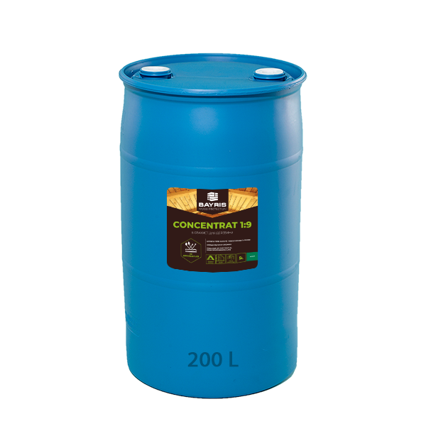 Бочка - Биозащита для древесины \"Концентрат 1:9\" (Зеленая) - 200 л ...