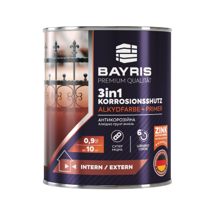 Емаль-ґрунт антикорозійна "3 in 1 KORROSIONSSHUTZ" Bayris